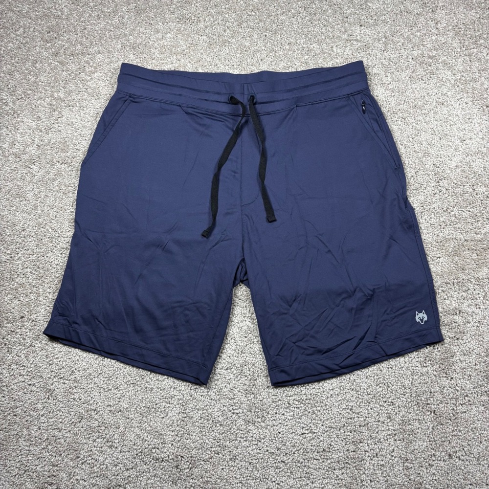 Greyson Mens Brrr Cooling Training Guide Sport Shorts Navy Blue Wolf Size L
